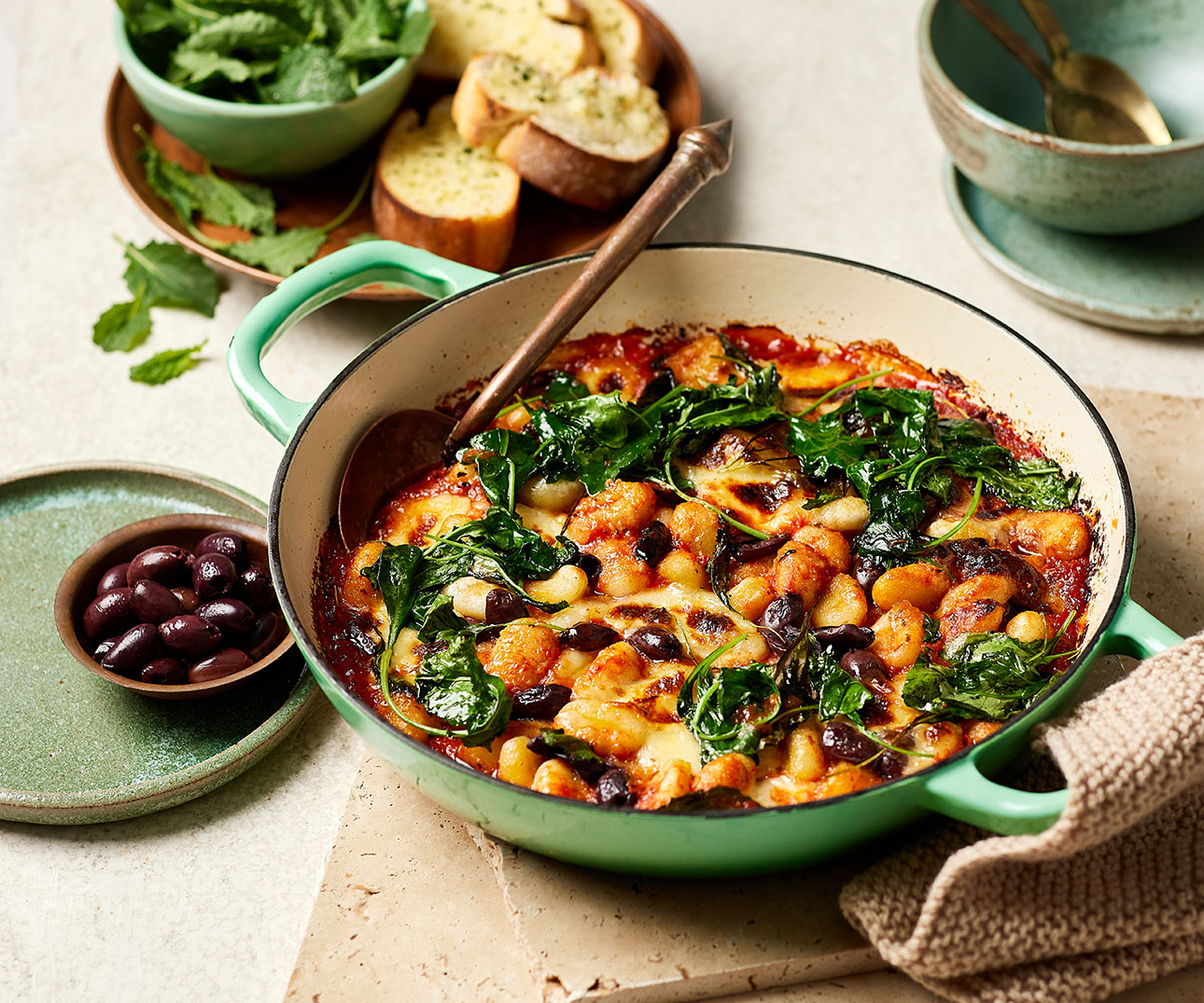 Baked Gnocchi with Olives and Fior Di Latte