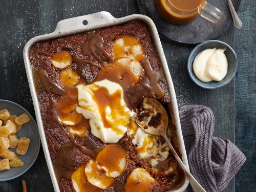 Sticky Date, Pear And Ginger Pudding With Caramel Sauce