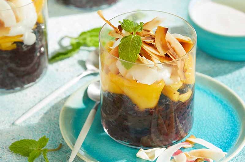 Sticky Black Rice Pudding With Mango & Coconut Yoghurt