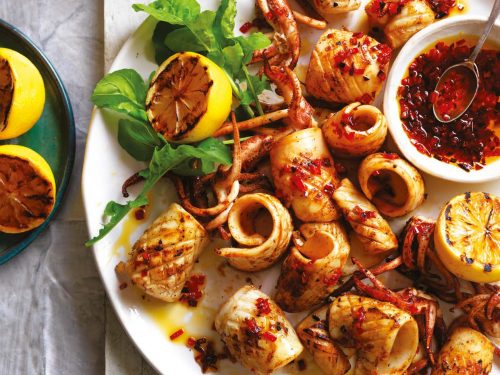 Barbecued Calamari with Warm Chilli Oil