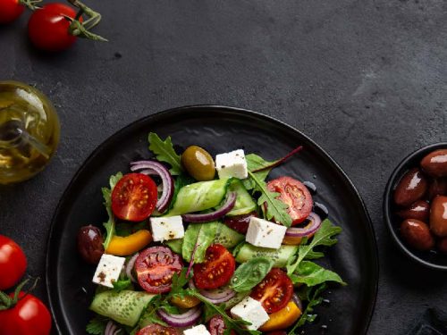 Greek Salad with Herb & Garlic Dressing