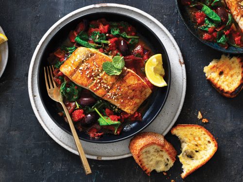 Moroccan-spiced Barramundi with Tomato and Spinach
