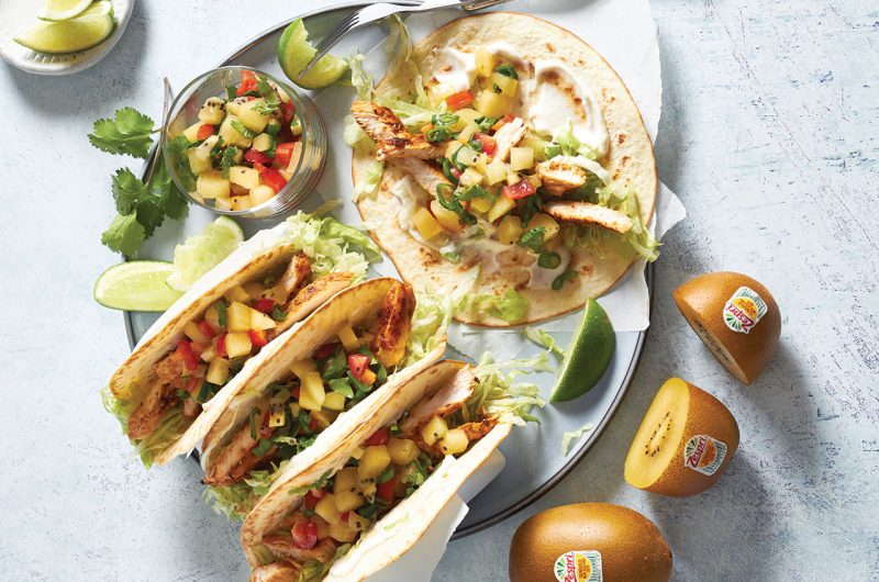 Zespri SunGold Kiwifruit Chicken Taco