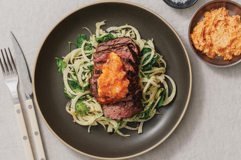 Chef Darren O’Rourke's Bavette with Fennel Salad and Kimchi Butter