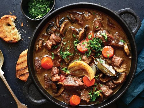 Slow-Cooked Beef & Red Wine Casserole