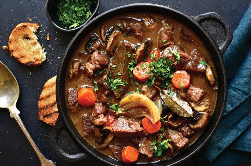 Slow-Cooked Beef & Red Wine Casserole
