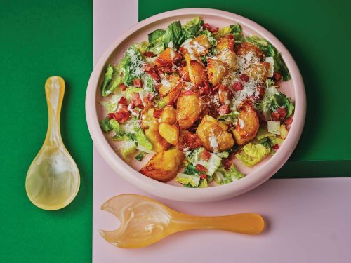 Low Carb Roast Potato Caesar Salad
