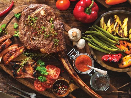 BBQ Tomahawk with Seasoned Charred Corn